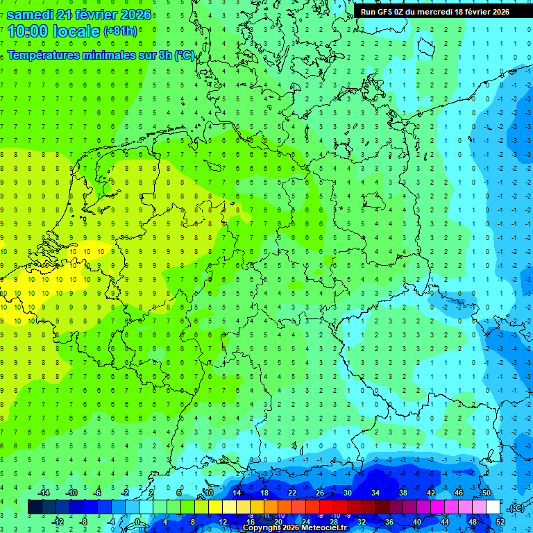 Modele GFS - Carte pr�visions 