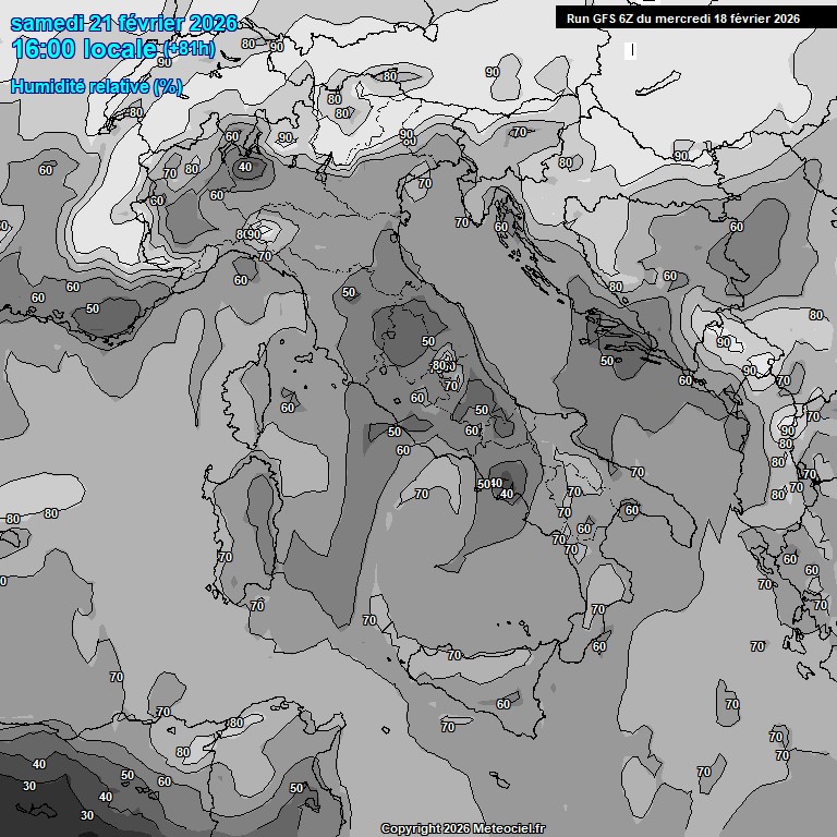 Modele GFS - Carte pr�visions 