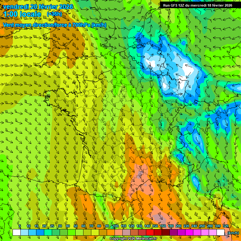 Modele GFS - Carte pr�visions 