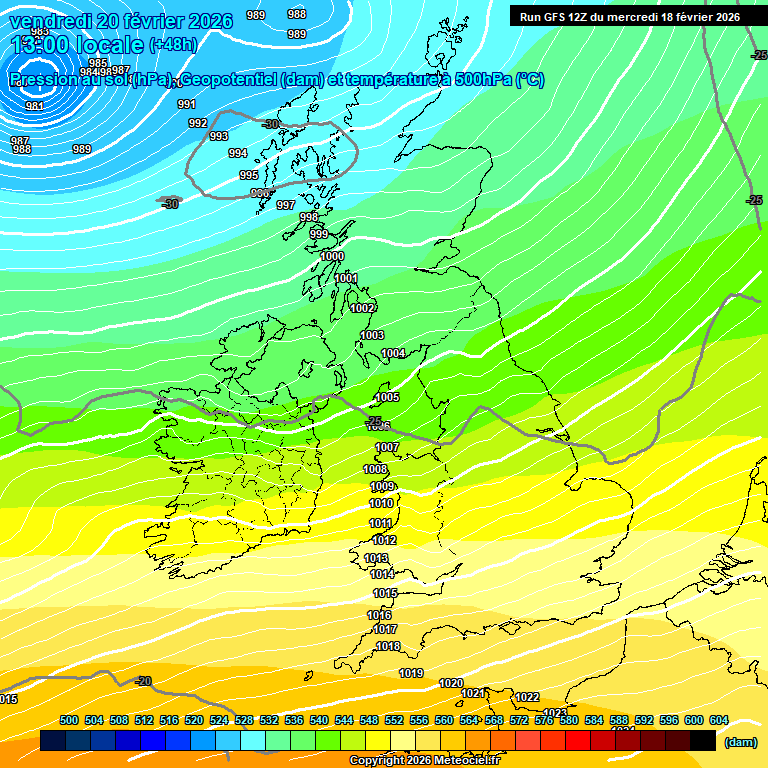 Modele GFS - Carte pr�visions 