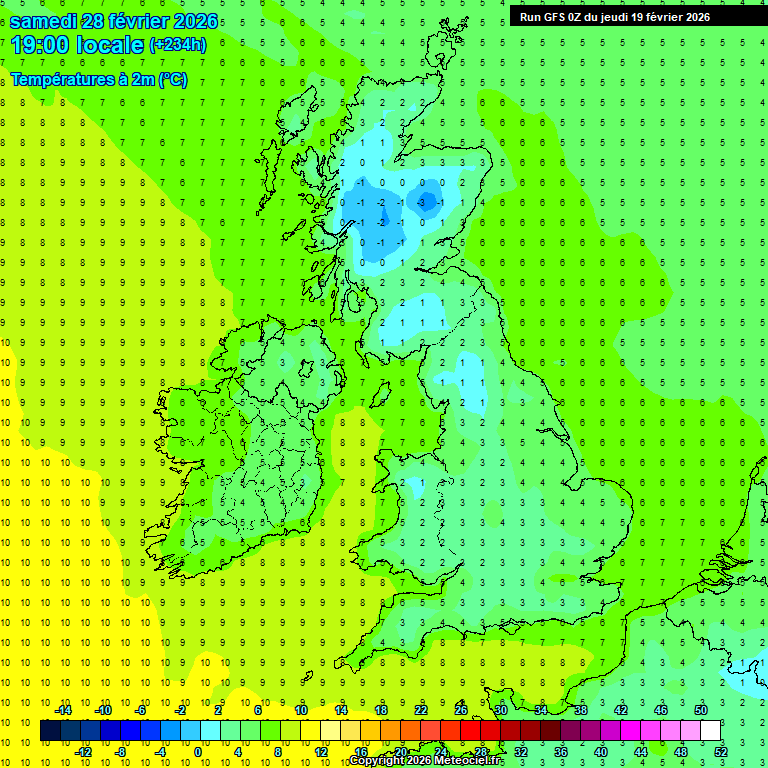Modele GFS - Carte pr�visions 