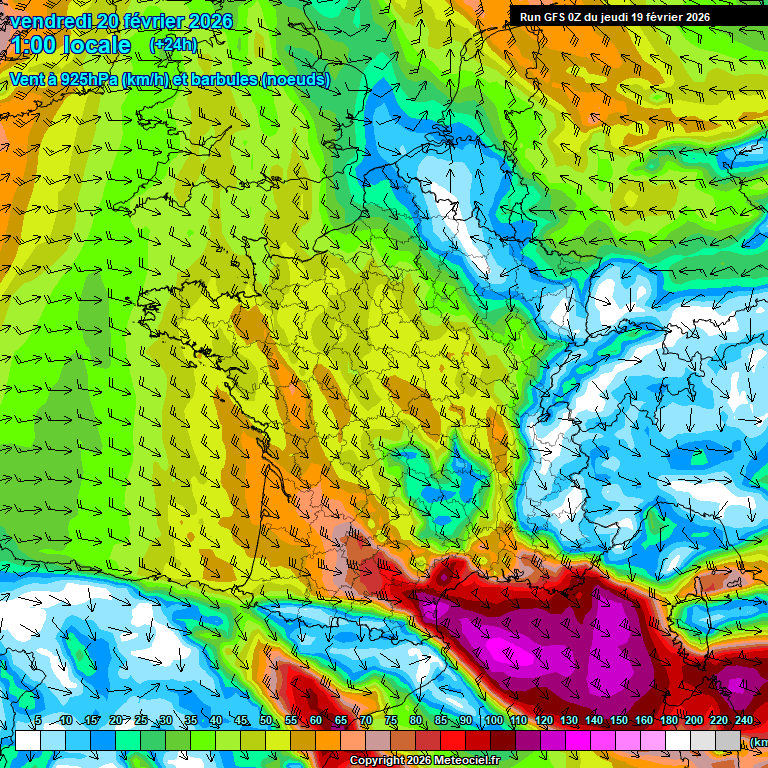 Modele GFS - Carte pr�visions 