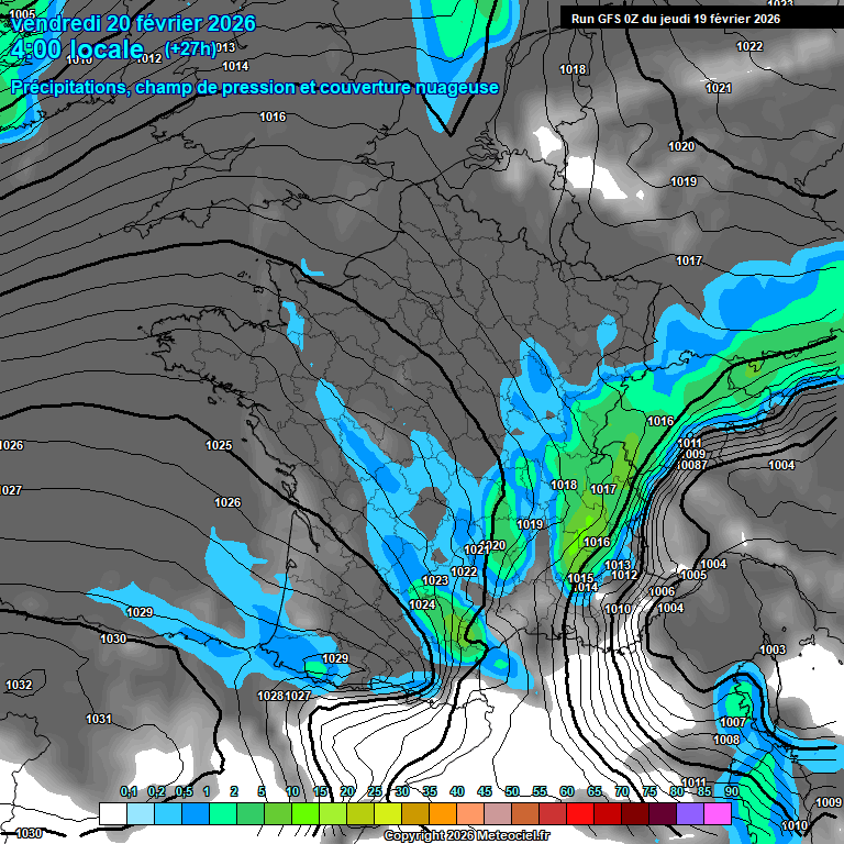 Modele GFS - Carte pr�visions 