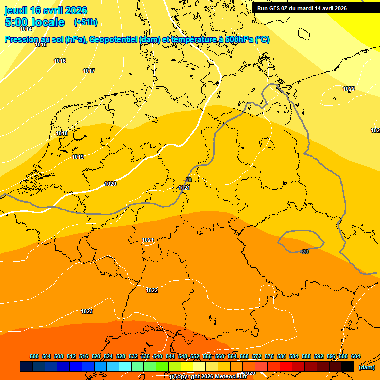 Modele GFS - Carte pr�visions 