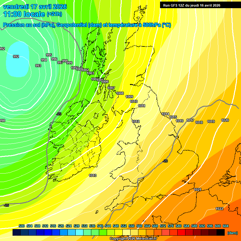 Modele GFS - Carte pr�visions 