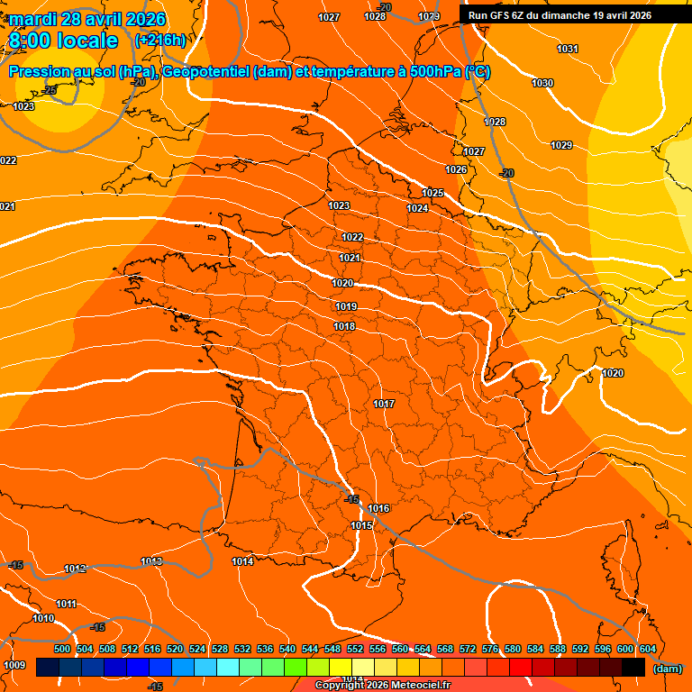 Modele GFS - Carte pr�visions 