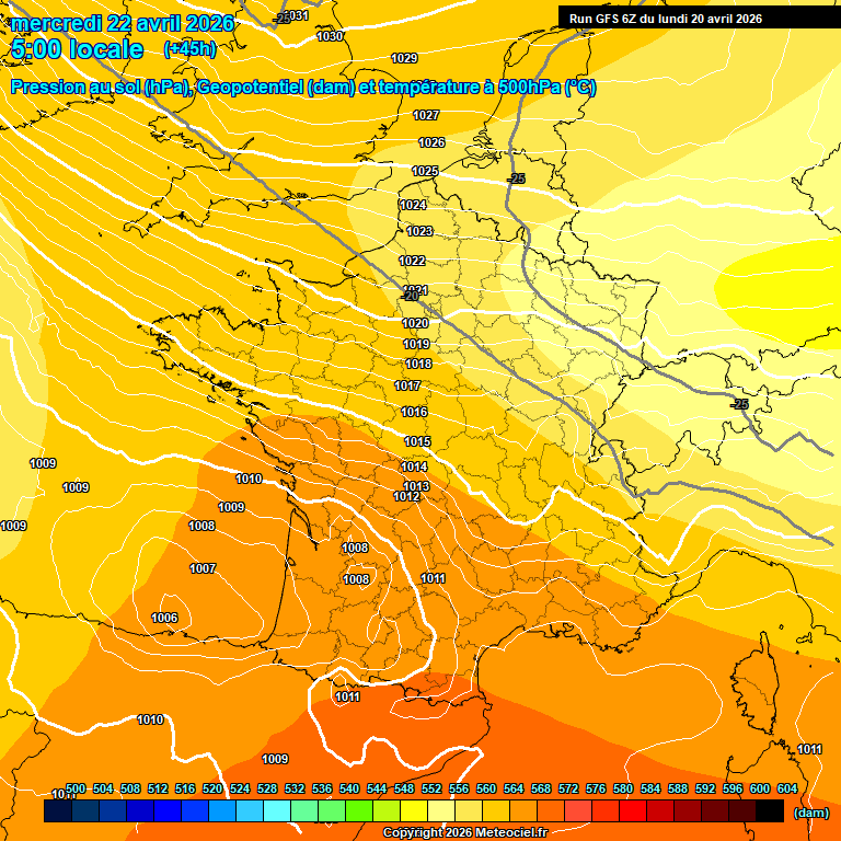 Modele GFS - Carte pr�visions 
