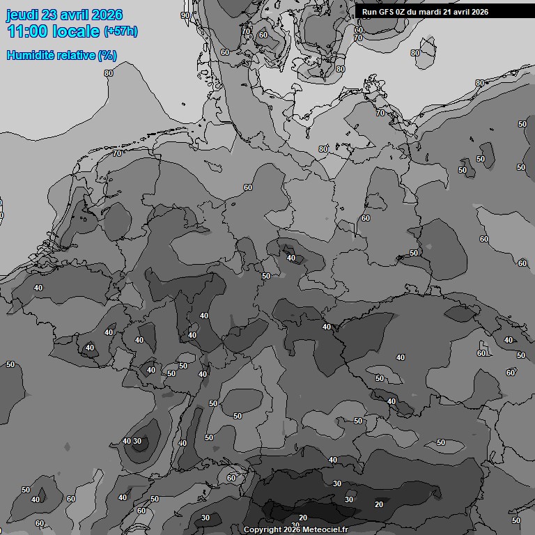 Modele GFS - Carte pr�visions 