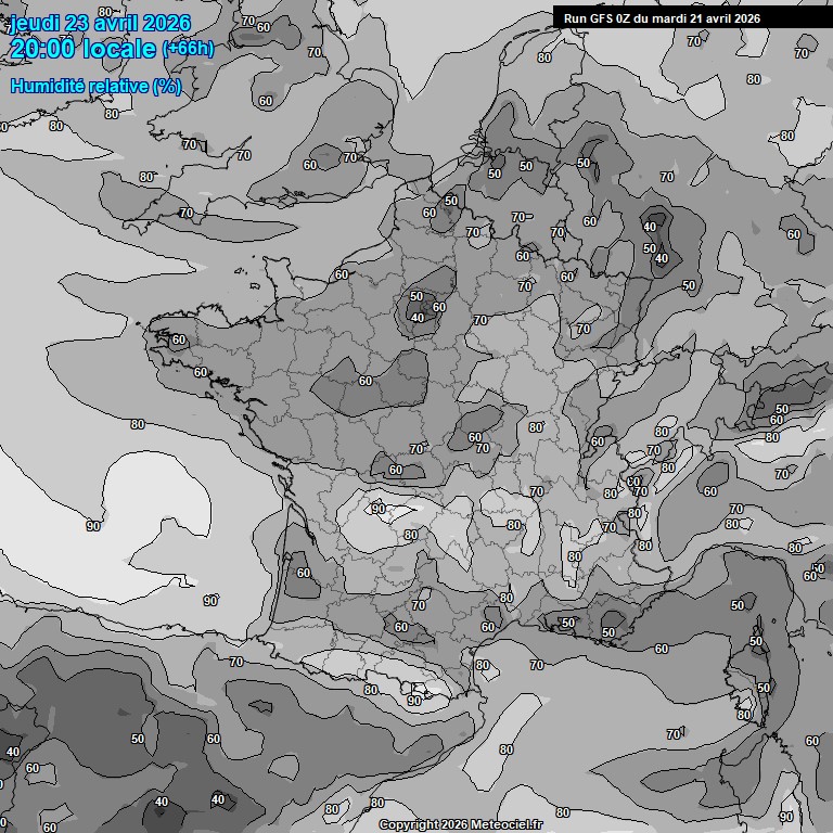 Modele GFS - Carte pr�visions 