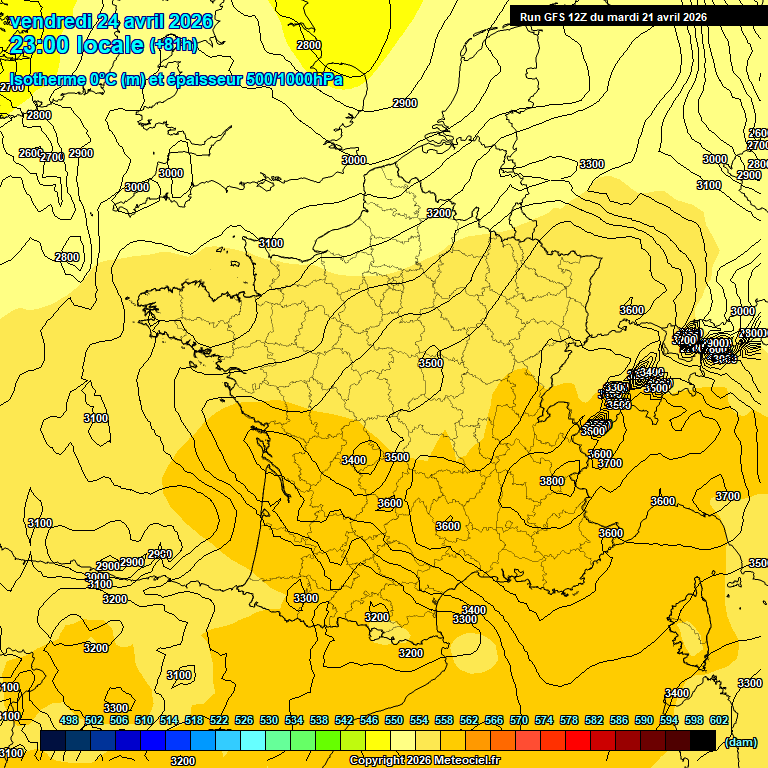 Modele GFS - Carte pr�visions 