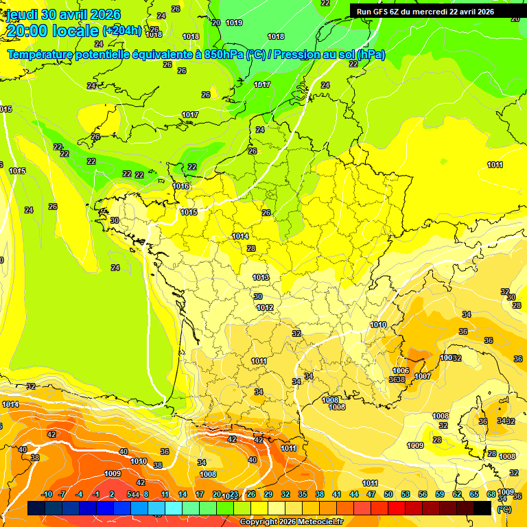 Modele GFS - Carte pr�visions 