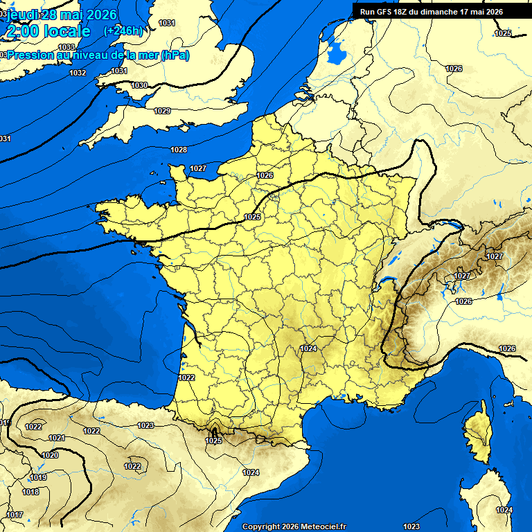 Modele GFS - Carte pr�visions 