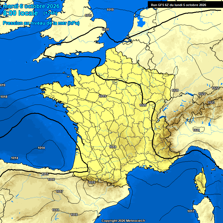 Modele GFS - Carte pr�visions 